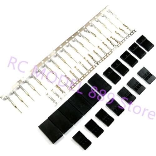 5/6 pairs Jr Futaba Servo Receiver Connector Plug with Lock and Male Female Gold Plated terminals Crimp Pin Kit for RC battery