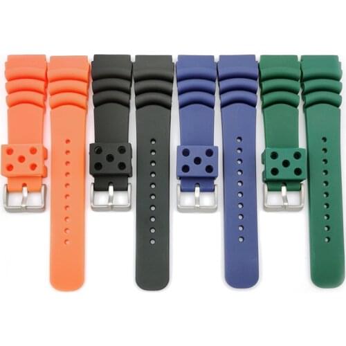 Silicone Sport Strap for Seiko Waterproof Diving Watchband PU Rubber Men Replacement Bracelet Band Watch Accessories 20mm 22mm