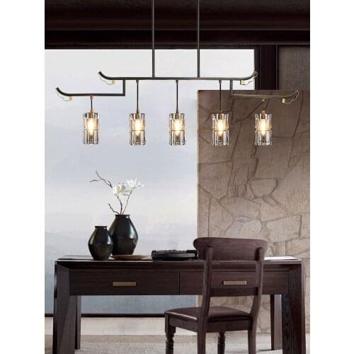 Light luxury new Chinese restaurant chandelier copper tea room dining room table chandelier