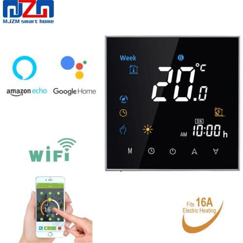 MJZM 16A-3000-WiFi Thermostat Temperature Controller for Electric Floor Heating Works With Alexa Google Home has Memory Function
