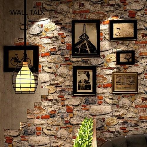 Vintage 3D Bricks Wallpaper PVC Stone Wall Paper for Home Decor Living Room Bedroom TV Background Vinyl Paper
