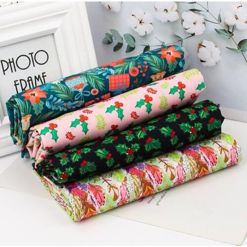 Xugar 45*145cm Printed Polyester Cotton Fabric For Dress Bell Tree Gift Box Cloth Fabrics DIY Craft Sewing Needlework Supplies