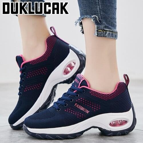 Women Sneakers Platform 2021 Fashion Wedge Casual Shoes Women Breathable Thick Bottom Running Gym Shoes Cushioning Walking Shoes