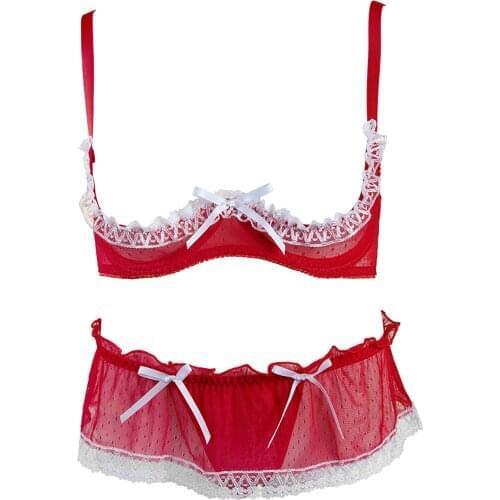 2PCS Women Underwear Sexy Lace Lingerie Pajamas Adjustable Bra Tops G-string Thong Sets Sexy Female Hot Erotic Lingerie Bra Set