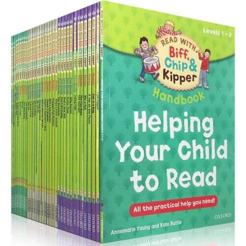 1 set 33 books 1-3 level Oxford reading tree Biff,Chip&Kipper hand book Helping Child to read Phonics story Picture book AA