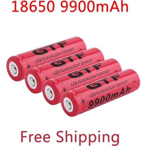 10pcs/lot New 18650 battery 3.7V 9900mAh rechargeable li-ion battery for Led flashlight Torch cell 18650 batery