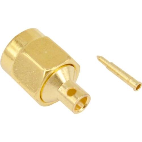 10 Pieces SMA Male Plug RF Coax Connector Solder Cable RG405 Straight Goldplated
