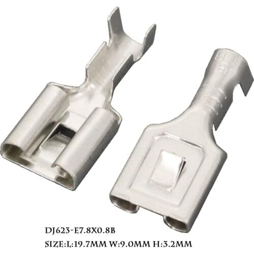 50 PCS 7.8 Series Terminal Automotive Connector Terminals Pinch Strap DJ623-E7.8X0.8B