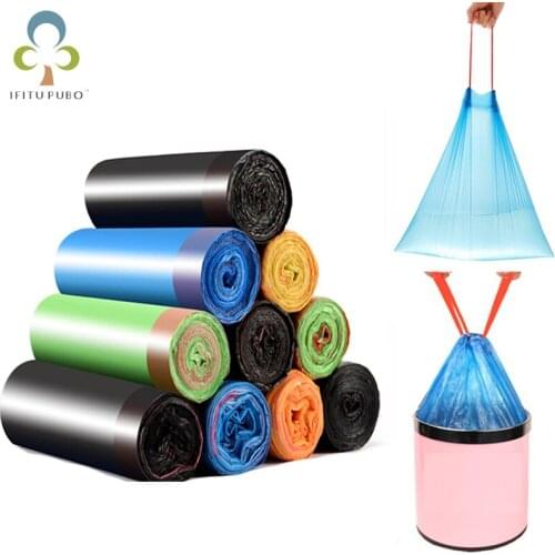 2Roll/lot Thickened leak proof Trash Bag Auto close disposable plastic garbage bag household kitchen cleaning storage bag ZXH