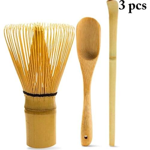 3PCS Japanese Tea Set Includes Matcha Bamboo Whisk Traditional Scoop Tea Spoon Teaware Tea Tool Tea Ceremony Kitchen Supplies