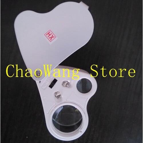 30X22mm 60X12mm Jewelry Identifying Type Magnifier Jewelry Loupe with Two light