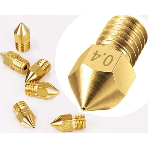 5/10PCS MK8 Extruder Brass Copper Nozzle Mixed Sizes 0.2/0.3/0.4/0.5/0.6/0.8/1.0 3D Print Head For Creality CR-10 Ender 3