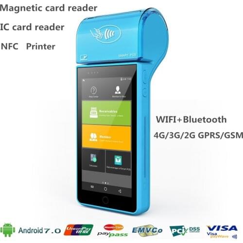 5 inch Android POS Payment Terminal with Barcode Reader and NFC Reader and Thermal Printer