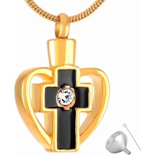 8639 Golden Hollow Out Heart Shape Cremation Jewelry Pendants for Men