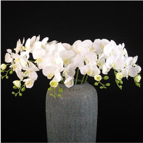 9 head Butterfly orchid 10 pcs Artificial flowers Home decoration Wedding decoration Potted plants flowers green plants