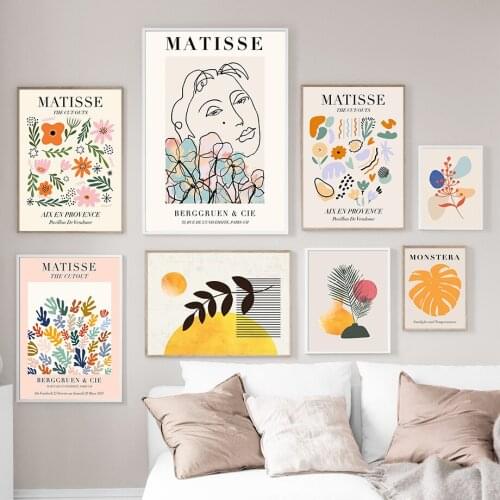 Abstract Girl Flower Coral Monstera Quote Wall Art Canvas Painting Nordic Posters And Prints Wall Pictures For Living Room Decor