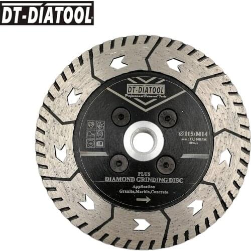 DT-DIATOOL 1pc Dia 115mm/4.5" Hot pressed High quality Diamond Grindng Disc Cutting saw blades for Grind Granite Marble Concrete