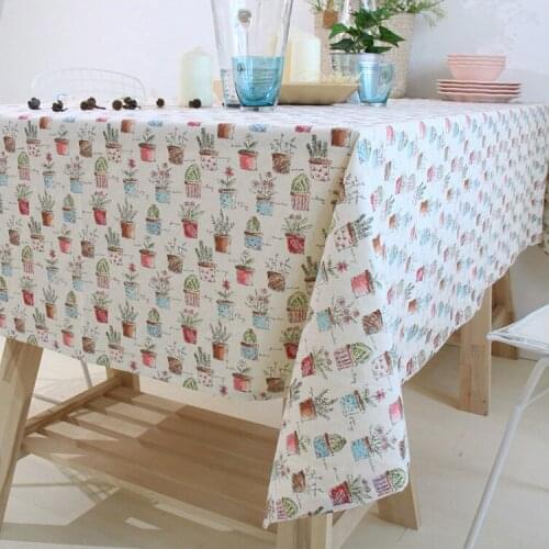 Free Shipping Linen Table Cloth Tablecloth Table Cover High Quality Nappe De Table Plant Pattern Toalha De Mesa