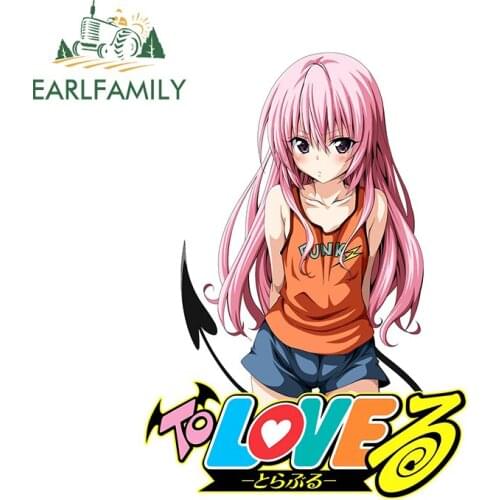 EARLFAMILY 13cm x 9.7cm for To Love Ru Car Stickers Lala Satalin Deviluke Decals Cute Anime Vinyl Material Custom Printing