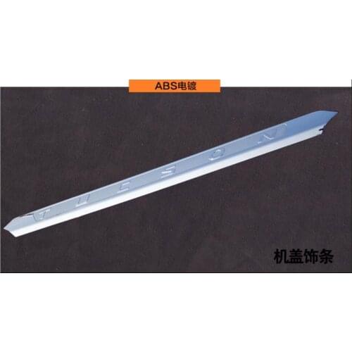 For Hyundai Tucson 2015 2016 2017 Emblems ABS Chrome Front Engine Hood Trim Top Grille Lid Cover Sticker Car Styling Accessories