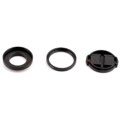 3 in 1 37mm UV Lens Filter + Adapter + Protective Cap for Gopro Hero 3 3+ with trackingnumber