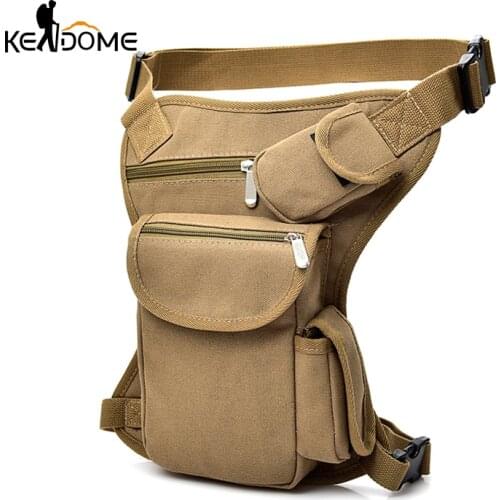 Canvas Drop Belt Waist Bags Leg Pack Tactical Army Bag Bicycle & Motorcycle Bag Outdoor Hunting Fishing Tackle Bag Black XA76WD