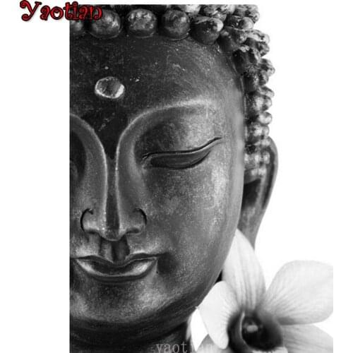 Full Square Drill 5D DIY Diamond Painting Buddha Statue Weligion Flower Embroidery Cross Stitch Kit Rhinestone Mosaic Home Decor