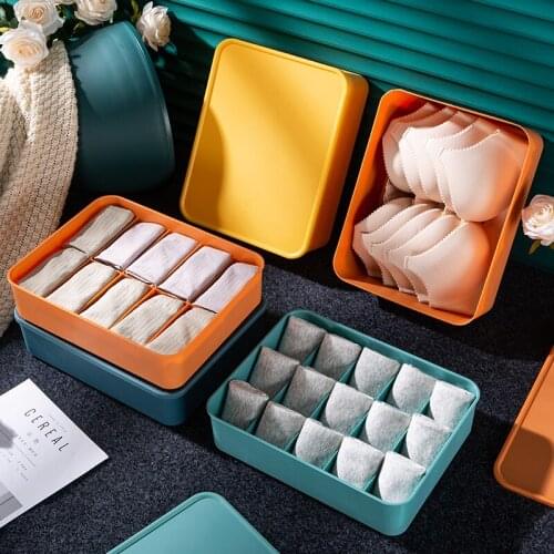 Underwear storage box female three in one compartment sorting box for storing underwear and socks storage box