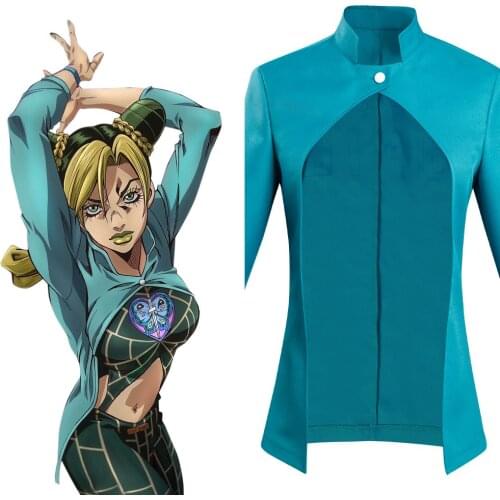 Anime JoJo‘s Bizarre Adventure Stone Ocean Jolyne Cujoh Cosplay Costume Coat Halloween Carnival Suit
