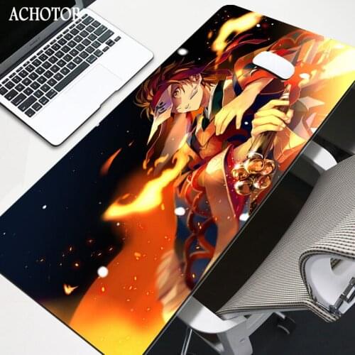 XL Anime Demon Slayer Mousepad HD Printing Computer Gamers Lock Edge Mouse Pad XXL 900x400mm Keyboard PC Desk Mat Csgo Mause pad