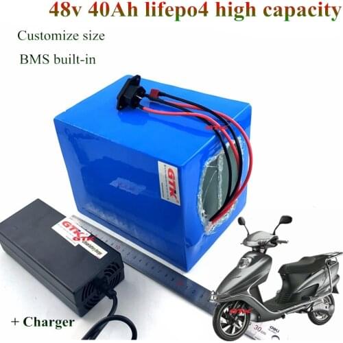 48v 40Ah Lifepo4 battery Lithium iron phosphate battery 32650 Electric Bike mobility scooter 48v e bike 50A BMS + 10A Charger