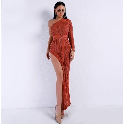 2019 Fashion Ladies' Elegant Spicy Evening Dresses Lace A-Line Long Evening Dresses With Sleeves Vintage Style