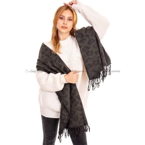 Trend Leoapar Shoulder Shawl Dark Warp Pattern 19% 100 cotton