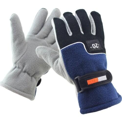 Men Winter Warm Fleece Thermal Motorcycle Ski Snow Snowboard Gloves Blue