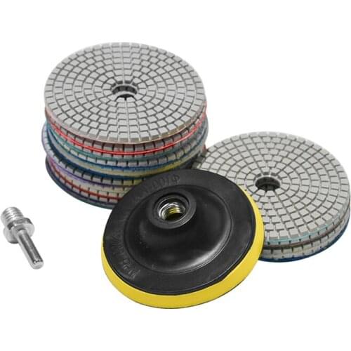 16pcs Diamond Polishing Pads Kit 4 inch 100mm Wet Dry for Granite Stone Concrete Marble Polishing Use Grinding Discs Set