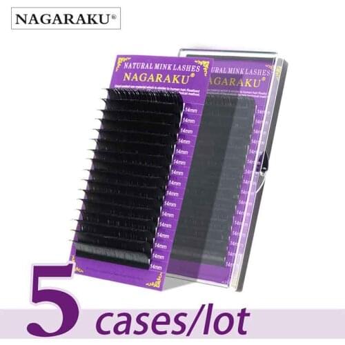 NAGARAKU 5 trays Eyelash extensions High quality faux mink individual eyelashes single size false eyelash soft and natural