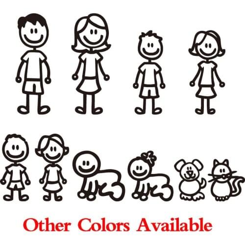 Motorcycle sticker car styling Custom Family Member Car Stick Figure DIY Adhesive Window Car Stickers Waterproof Auto Sticker