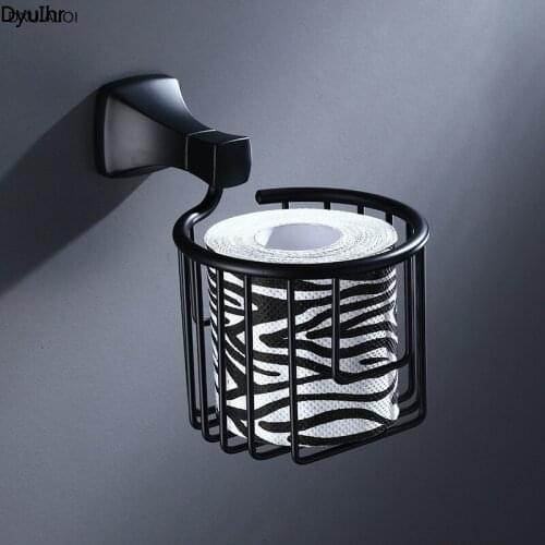 Nordic Black carton roll support circular paper towel holder toilet paper brush bathroom supplies Bathroom accessories DyuIhr