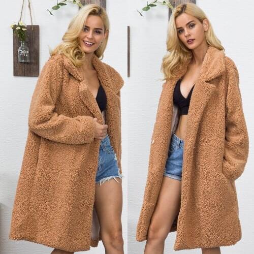New Long Faux Fur Coat Female Bf Wind Casual Jacket Autumn And Winter New European And American Faux Fur Plush Loose Overcoat