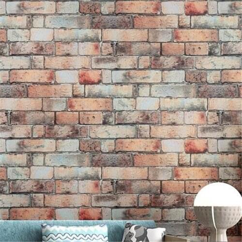 Beibehang Chinese vintage brick pattern wallpaper Antique brick wall restaurant background wall bar cafe hotel wallpaper