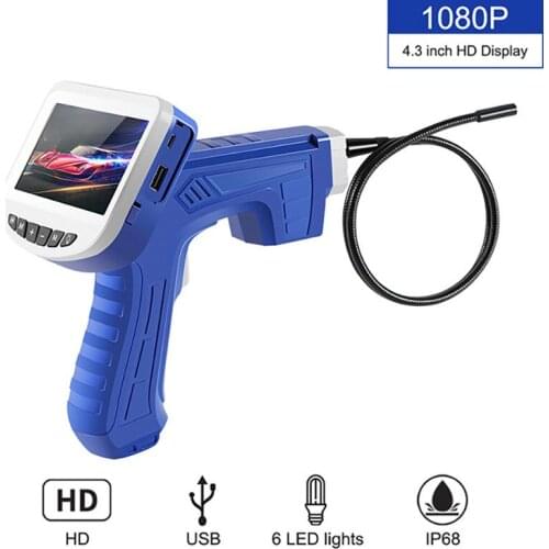 4.3inch LCD Industrial Endoscope 8MM 1080P HD Micro Video Inspection Camera for Auto Repair Tool Snake Hard Handheld Endoscope