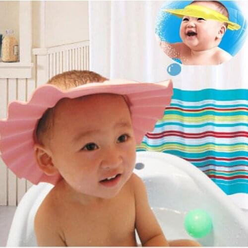 Adjustable Baby Shower Hat Baby Shampoo Cap Wash Hair Shield 1Pc Soft Foam Baby Kids Best gift Children Shampoo Bath Shower Cap