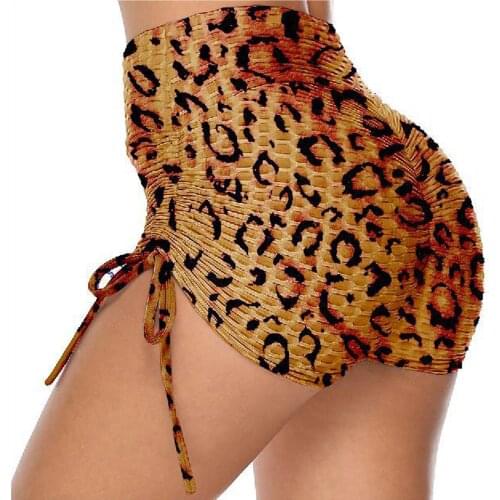 Штаны Шорты Женский Shorts Womens Hip High Waist Printing Wrinkles Exercise Running Fitness Shorts Pantalones De Mujer Qw