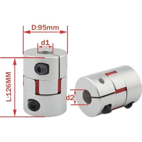 Plum coupling D95 L126 inner hole 20/22/24/25/28/30/32/35/38/40/42/45/50/55mm star engraving machine servo motor coupler D95L126