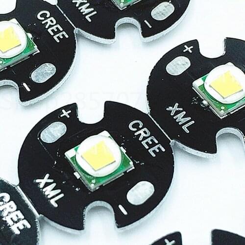 10 PCS CREE XML XM-L T6 LED T6 U2 10W WHITE High Power LED Chip Emitter with 16mm 20mm PCB for DIY