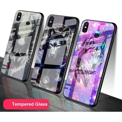 Wolf king Tempered Glass Phone Case For Redmi Note 5 6 7 8 9 Pro Note8T Note9S Redmi8 9 Cover Shell