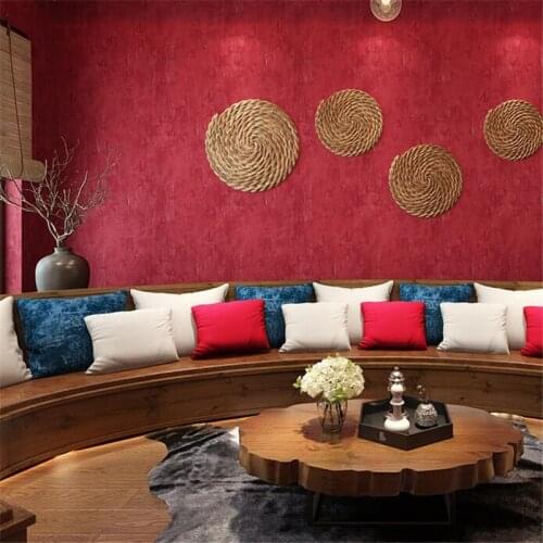 Wellyu Retro pure color red wallpaper burgundy big red living room bedroom KTV background wall paper clothing store wallpaper