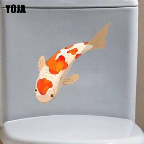 YOJA 23*24CM Colorful Fish Wall Sticker Toilet Decal Bedroom Home Decor T3-0805