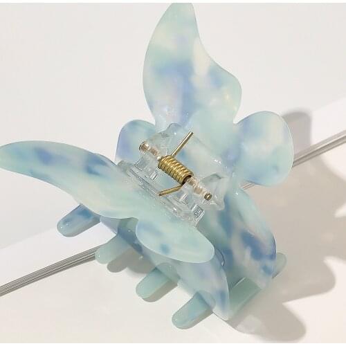 Women Girls Cute Colorful Butterfly Acetate Resin Hair Claws Sweet Hair Ornament Clip Hairpins Headband Fashion Hair Accessories