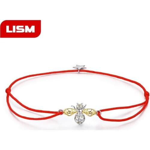 Bee Bracelets for Women 925 Sterling Silver Gold Color Link Chain Women Bracelets Sterling Silver Jewelry